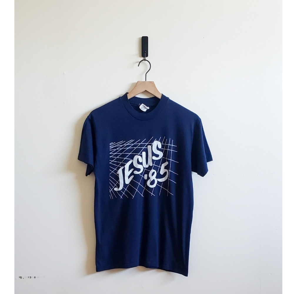 Vintage Navy Jesus 85' Tshirt